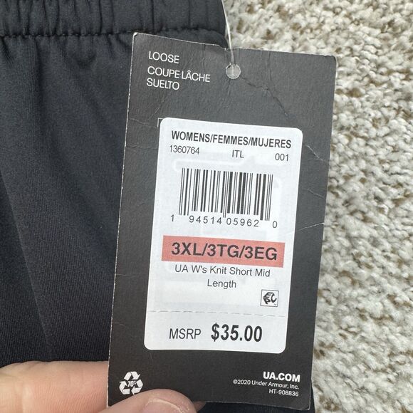 Under Armour Active Wear Knit Shorts Womens 3XLMid Length Loose New With Tags - Picture 2 of 12